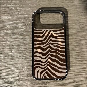 Casetify Brown and Cream Zebra Print Case